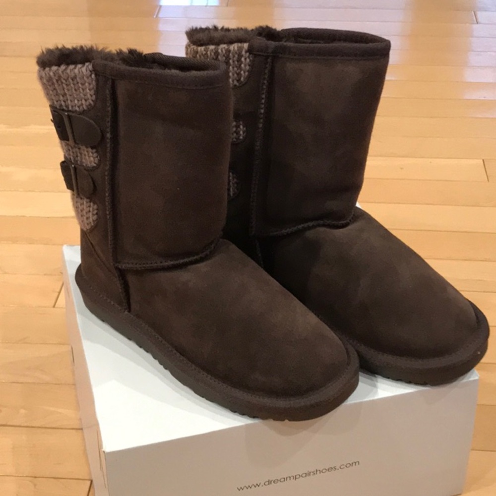 New Girls Dream Pairs sweaty buckle boots in box - brown - size 5